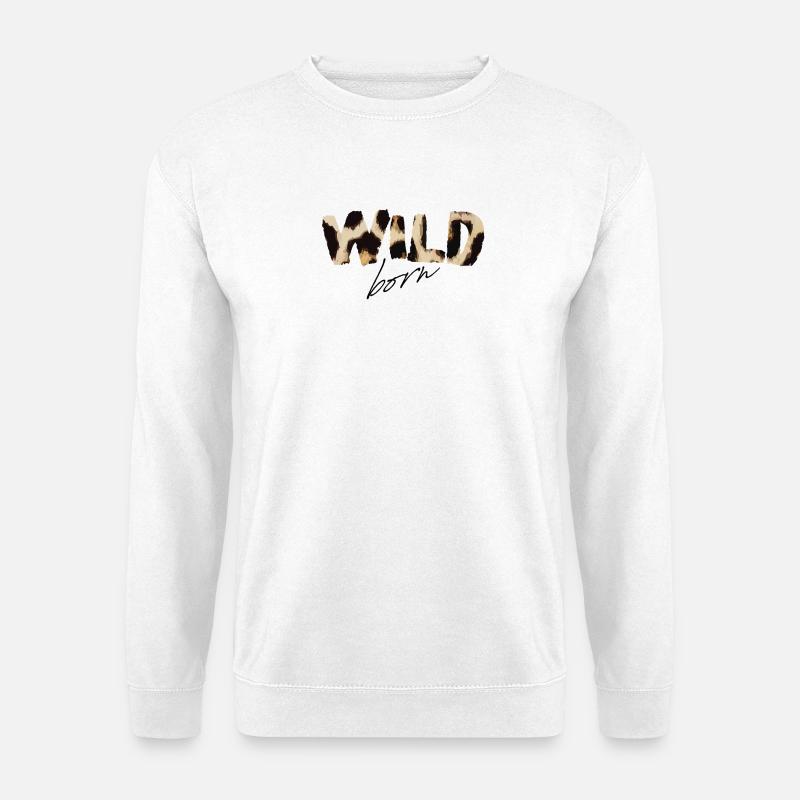 Wild Born Leopardenmuster - Unisex Pullover - Weiß