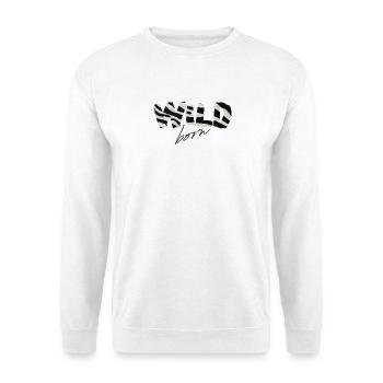 Wild Born Zebra Stripe Logo - Unisex Sweatshirt - white - Front