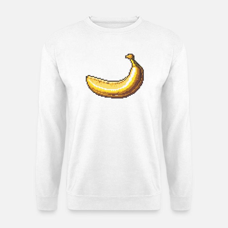 Pixelbanane Retro Pixelkunst - Unisex Pullover - Weiß