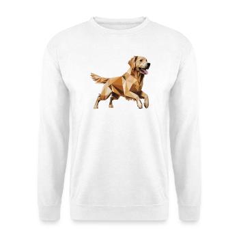 Golden Retriever - Cooles Low Poly Logo - Unisex Pullover - Weiß - Vorne