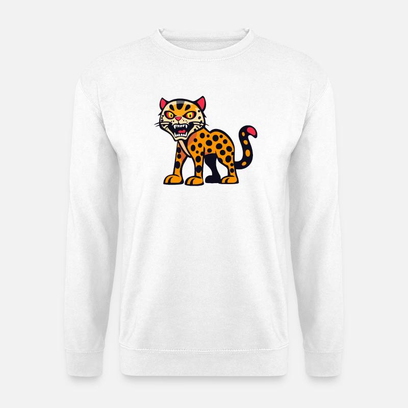 Leopard Halloween Comic Funny - Unisex Sweatshirt - white