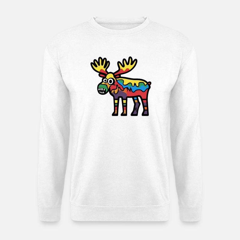 Moose Halloween Comic Funny - Unisex Sweatshirt - white