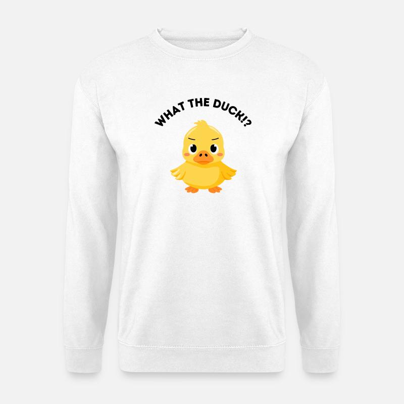 What the Duck - Lustige wütende Ente - Unisex Pullover - Weiß