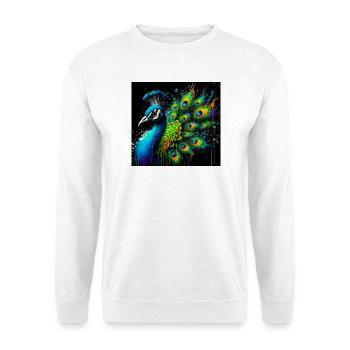 Pfau - Unisex Pullover - Weiß - Vorne