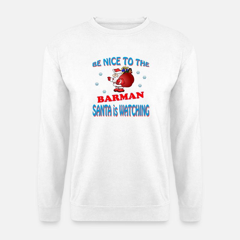 SANTA BARMAN - Unisex Pullover - Weiß