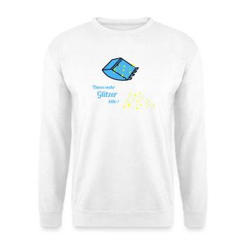 plus de paillettes - Sweat-shirt Unisexe - blanc - Devant
