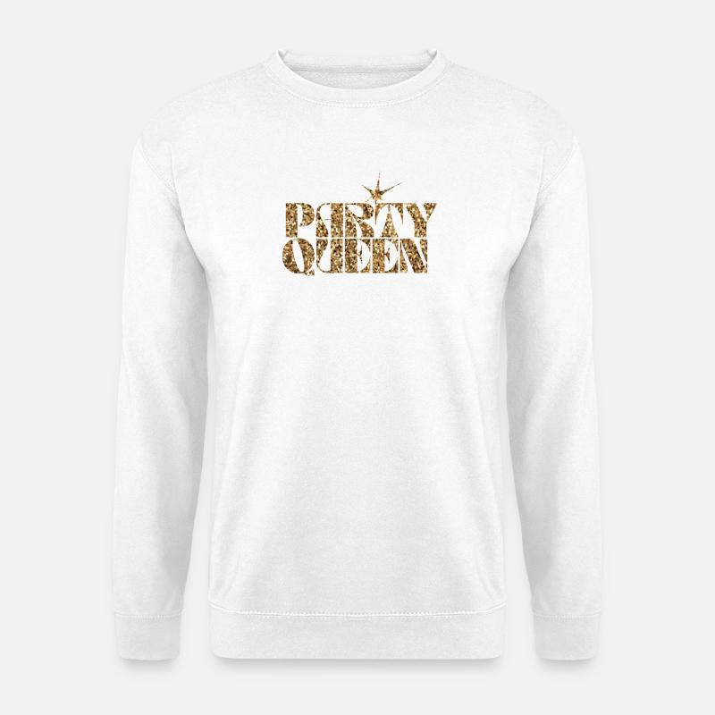 Party Queen Glitzer Gold - Unisex Pullover - Weiß