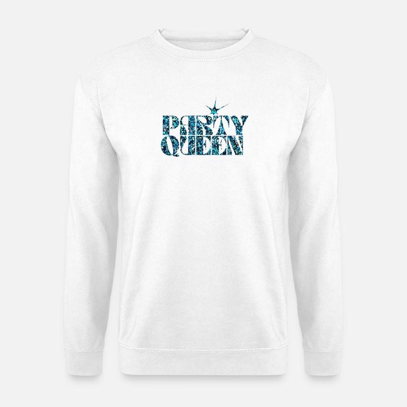 Blaue Glitzer Party Königin - Unisex Pullover - Weiß