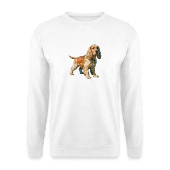 Cocker Spaniel - Cooles Low-Poly-Logo - Unisex Pullover - Weiß - Vorne