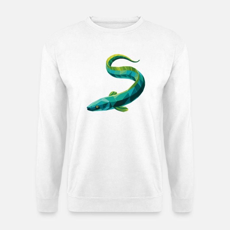 Eel - Cool Low Poly Logo - Unisex Sweatshirt - white