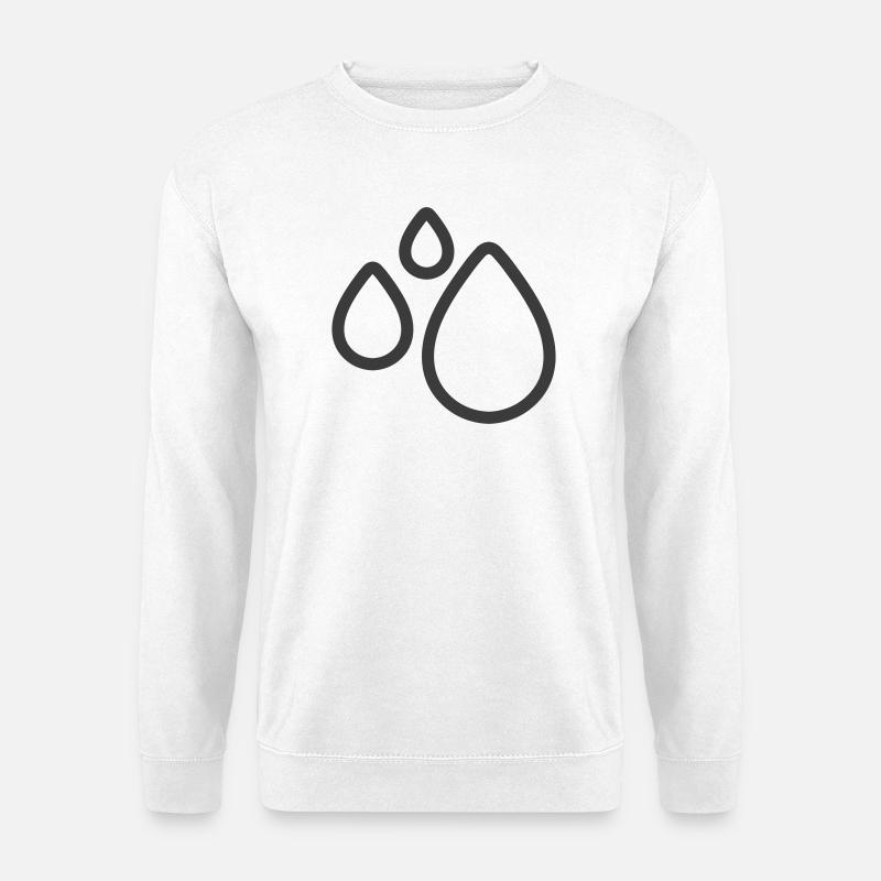 Dreifaches Wassertropfen-Liniensymbol-Logo - Unisex Pullover - Weiß