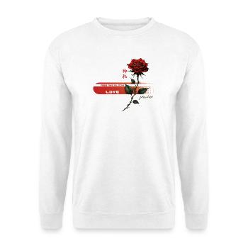 Crimson Rose of Passion - Unisex Sweatshirt - white - Front