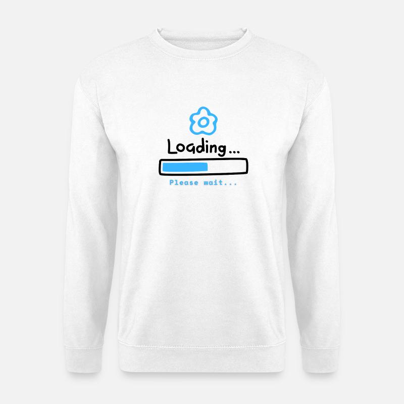 Blaues Bloom-Ladesymbol - Unisex Pullover - Weiß