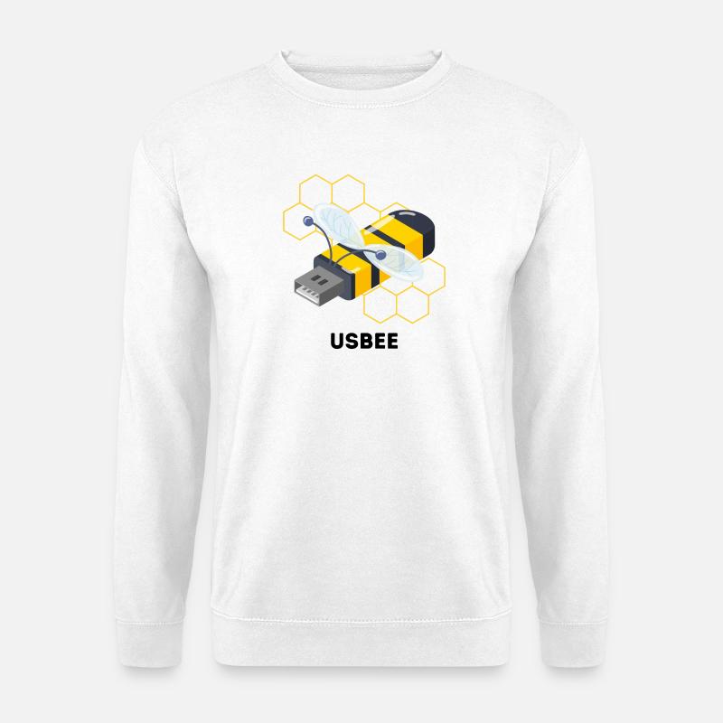 USBEE - Niedliches USB-Bienen-Wortspiel - Unisex Pullover - Weiß