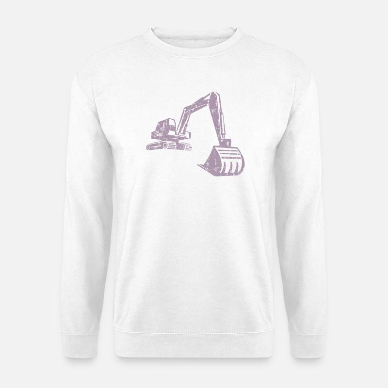 Bagger Silhouette Bauarbeiter Grunge Design - Unisex Pullover - Weiß