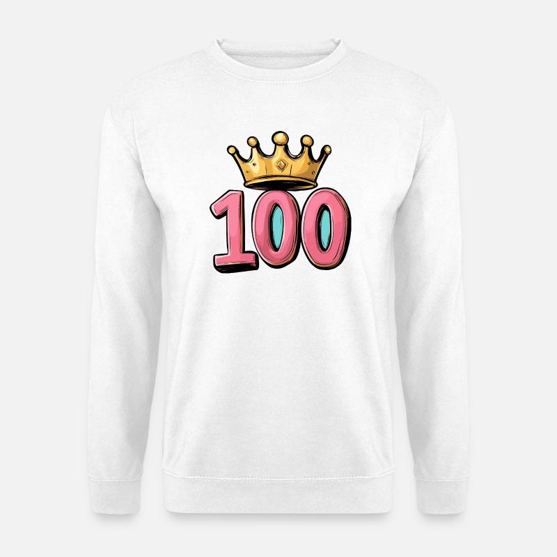 100 Number Crown - Unisex Sweatshirt - white