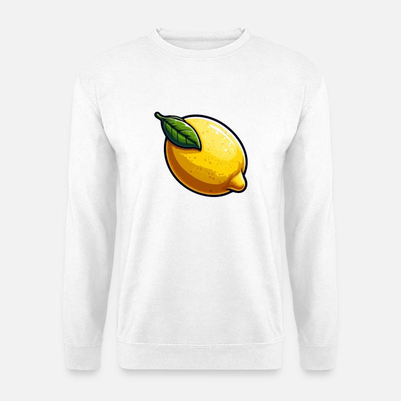 Zitrone PopArt Gelb Karikatur - Unisex Pullover - Weiß