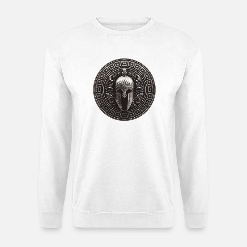 Spartaner Helm Mythologie Gladiator - Unisex Pullover - Weiß