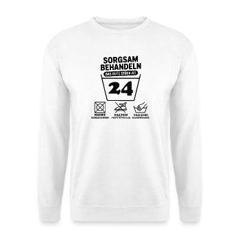 24e anniversaire – Traitez avec soin des choses drôles - Sweat-shirt Unisexe - blanc - Devant
