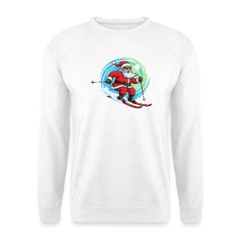 Christmas Man Skiing Winter Fun - Unisex Sweatshirt - white - Front