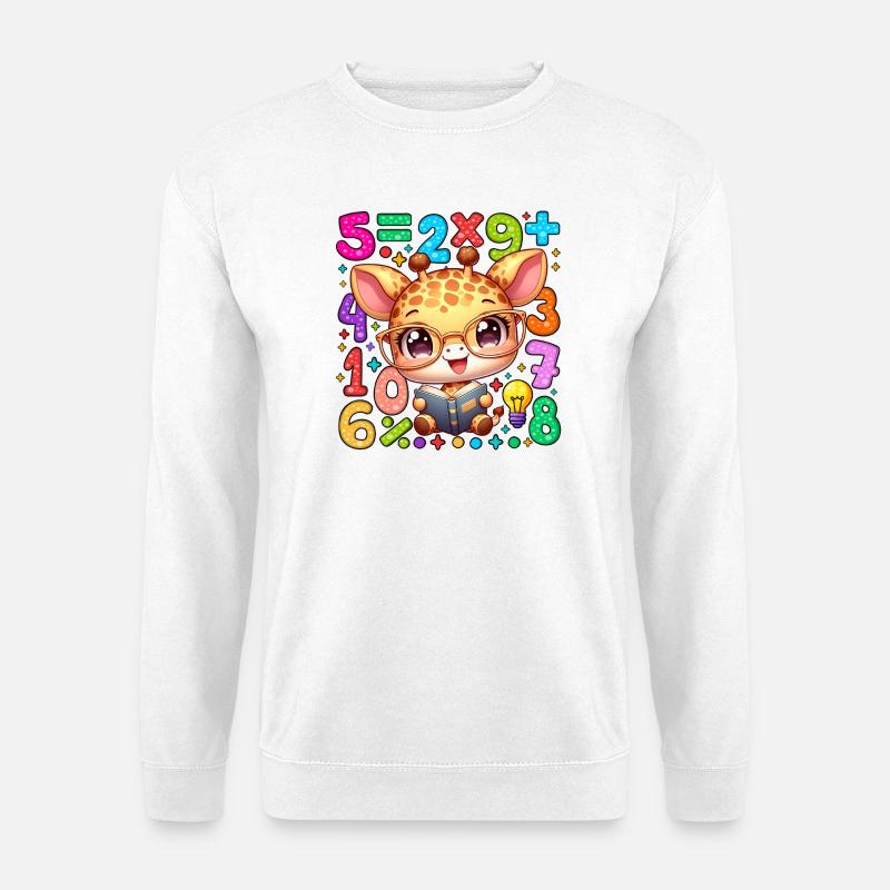 Number Day Giraffe Reading Math Book - Unisex Sweatshirt - white