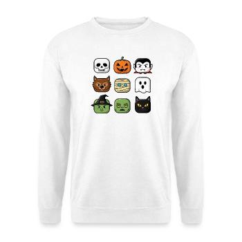 Halloween Building Block Heads Youth Child Halloween - Unisex Sweatshirt - white - Front