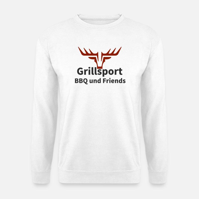 Grillsport BBQ Freunde Logo - Unisex Pullover - Weiß