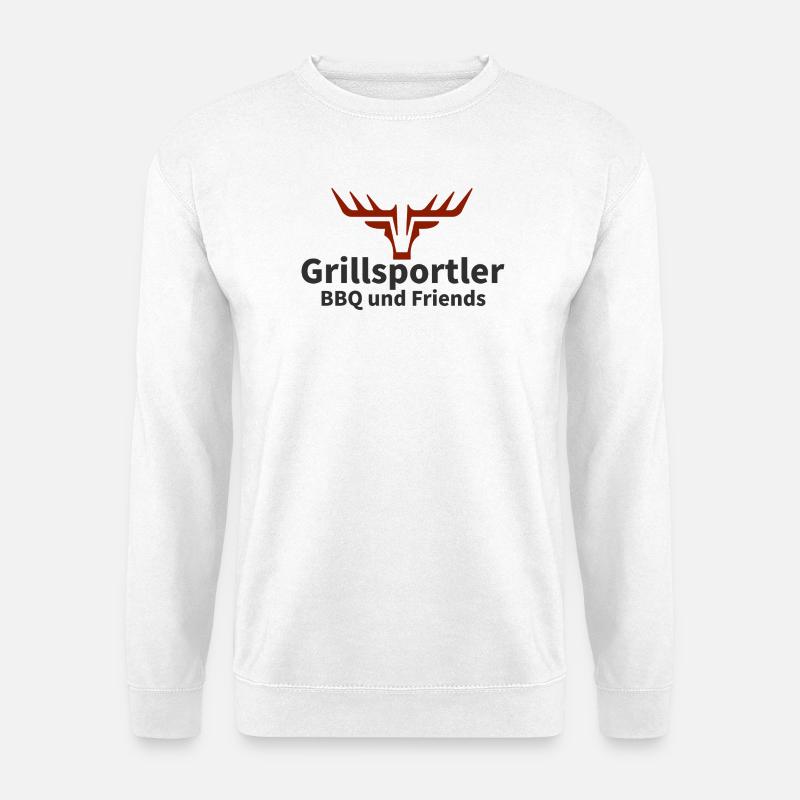 Grillsportler BBQ Logo Geweih - Unisex Pullover - Weiß