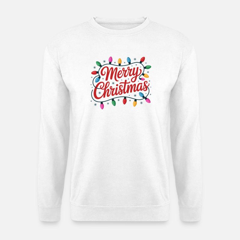 Merry Christmas Luminous String Lights - Unisex Sweatshirt - white