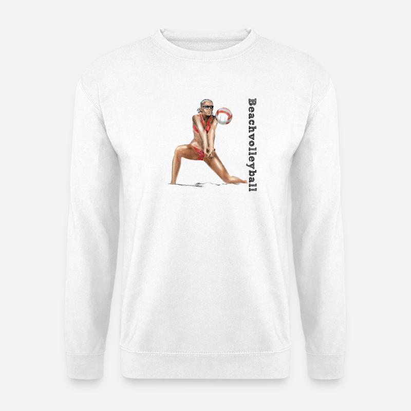 Volleyball Diva Rot - Unisex Pullover - Weiß