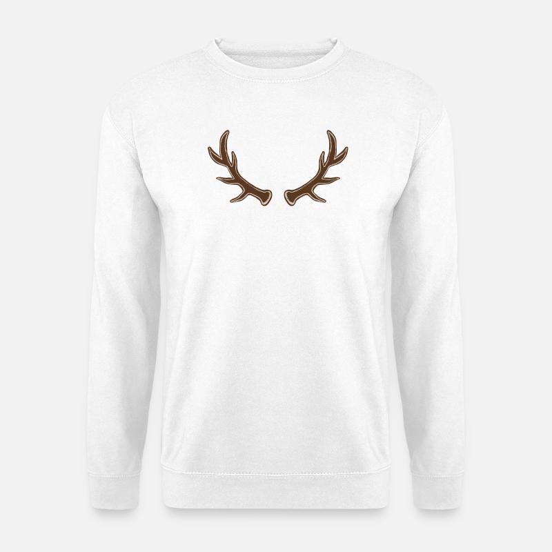 Rustikale Geweih-Silhouette - Unisex Pullover - Weiß