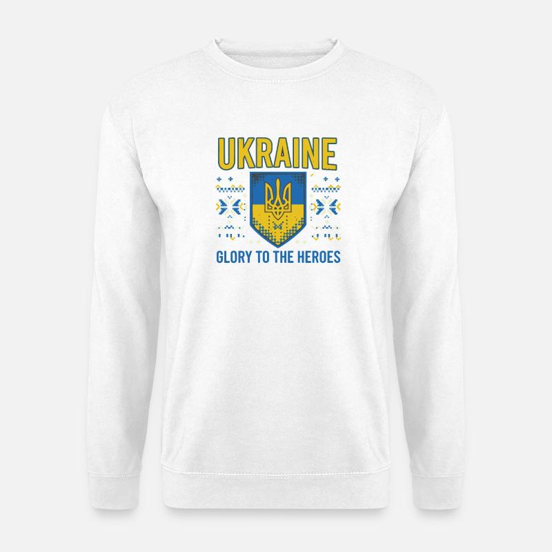 Ukraine Crest Glory Tee - Unisex Sweatshirt - white