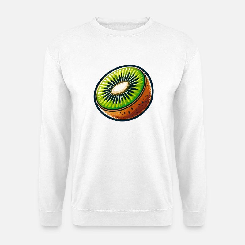 Helle Kiwi-Scheibe - Unisex Pullover - Weiß