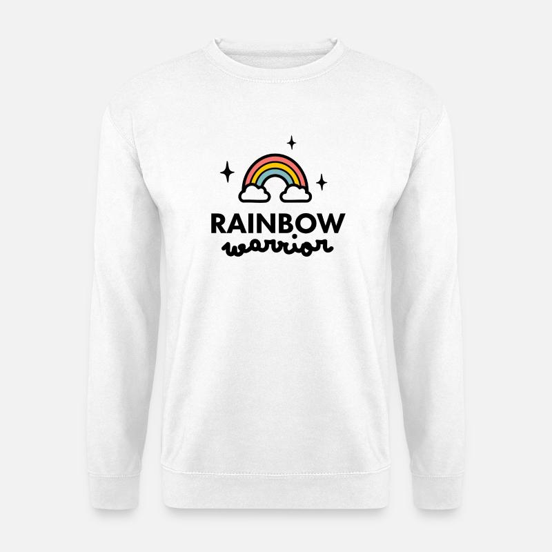 Regenbogen-Krieger-Logo - Unisex Pullover - Weiß