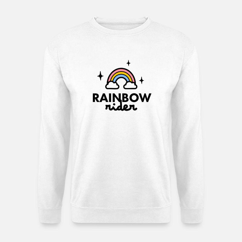 Logo des Regenbogenfahrers - Unisex Pullover - Weiß