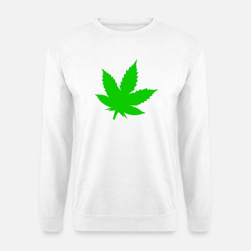 Grüner Blatt Silhouette - Unisex Pullover - Weiß