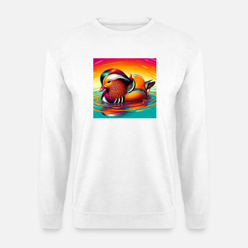 Mandarinente - Unisex Pullover - Weiß