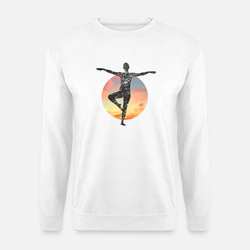 Galaktische Silhouette im Sonnenkreis - Unisex Pullover - Weiß