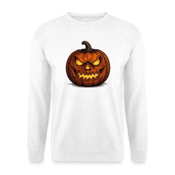 Spooky Pumpkin Halloween Motif Shirt - Unisex Sweatshirt - white - Front