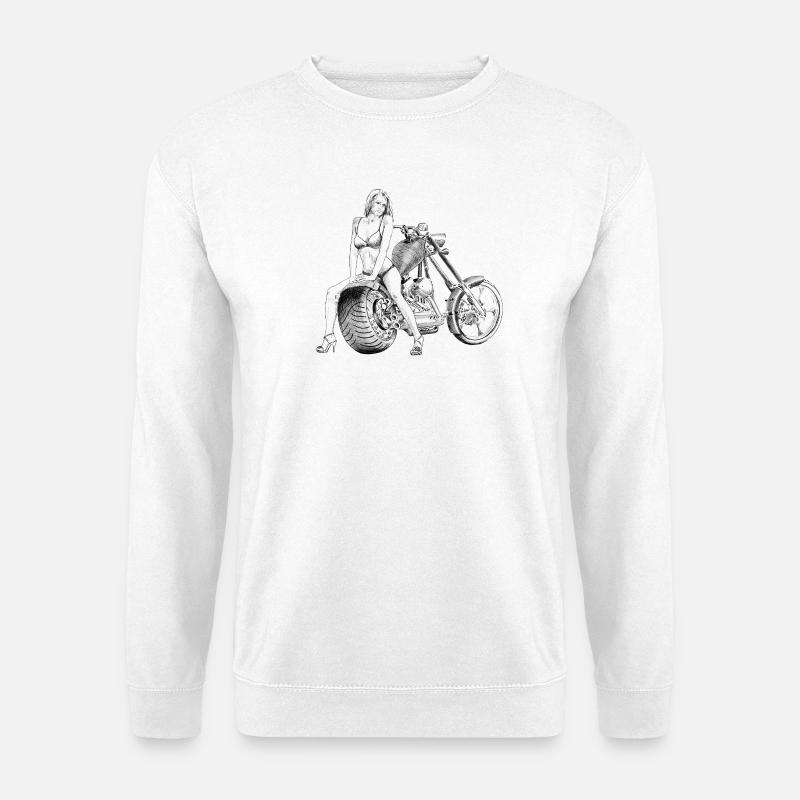 Bikini am Chopper - Unisex Pullover - Weiß