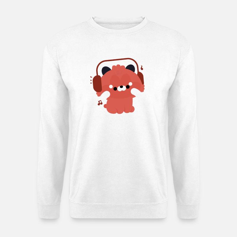 Kawaii Red Panda Musik - Unisex Pullover - Weiß