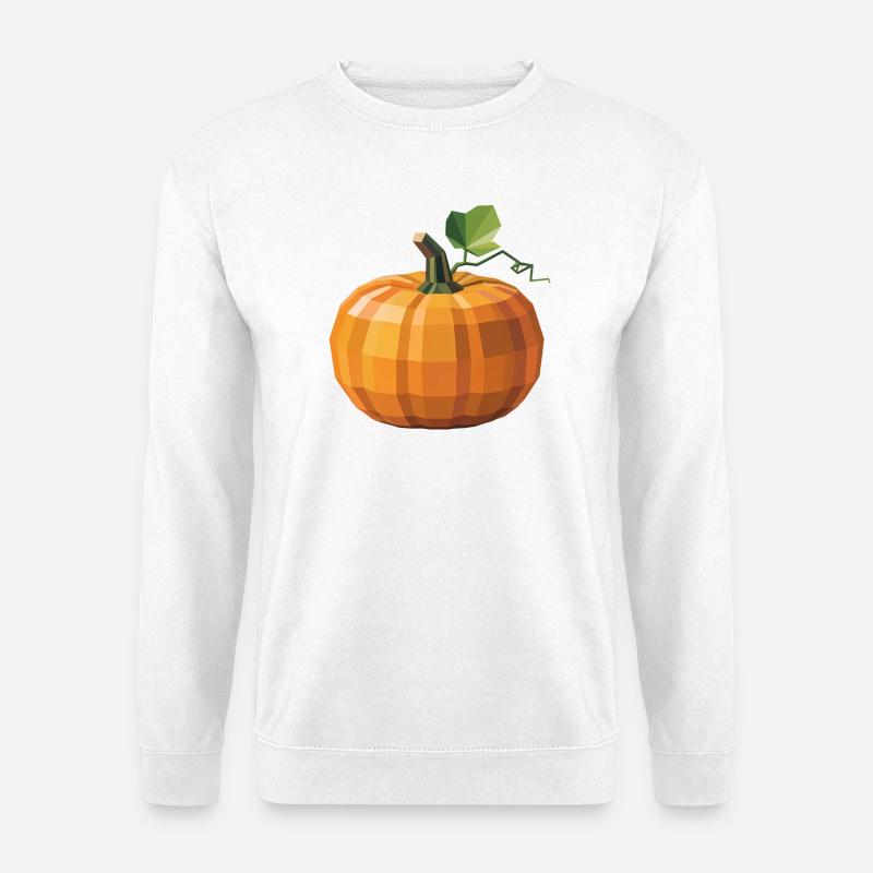 Pumpkin - Cool Low Poly Logo - Unisex Sweatshirt - white