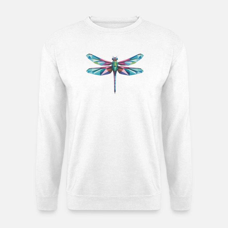 Dragonfly - Cooles Low-Poly-Logo - Unisex Pullover - Weiß