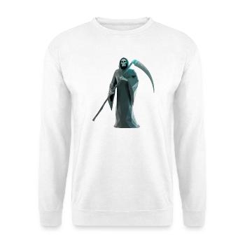 Death Reaper - Cooles Low-Poly-Logo - Unisex Pullover - Weiß - Vorne