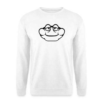 Frosch Kröte lächelt lustig Comic glücklich Cool - Unisex Pullover - Weiß - Vorne