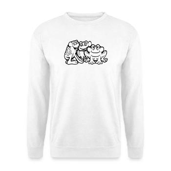 3 Frösche Team Kröte Freunde Cool Crew Lustig süß - Unisex Pullover - Weiß - Vorne