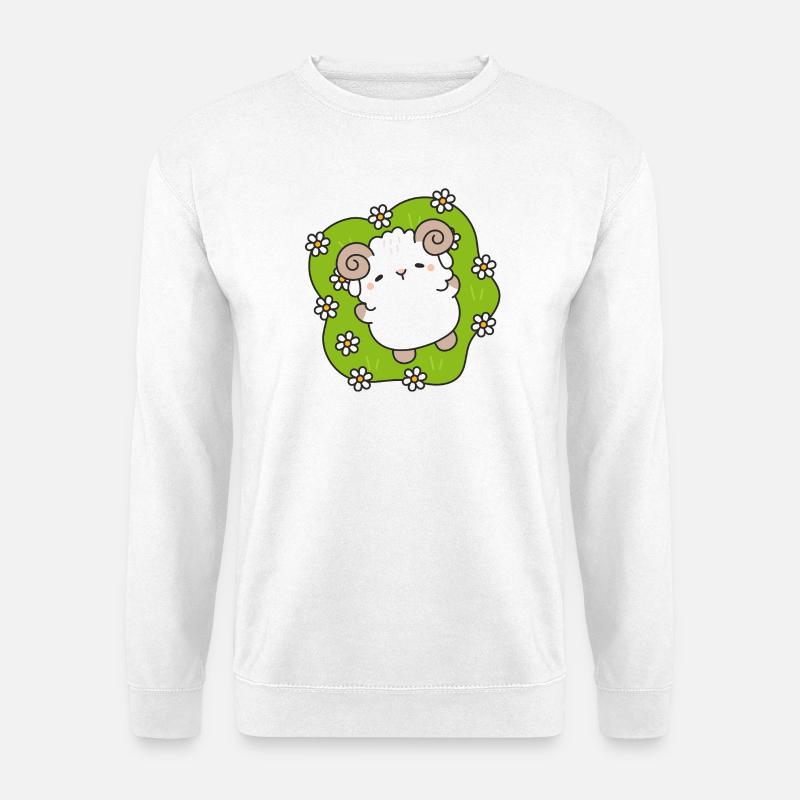 Verzauberte Schafe im Frühling - Unisex Pullover - Weiß