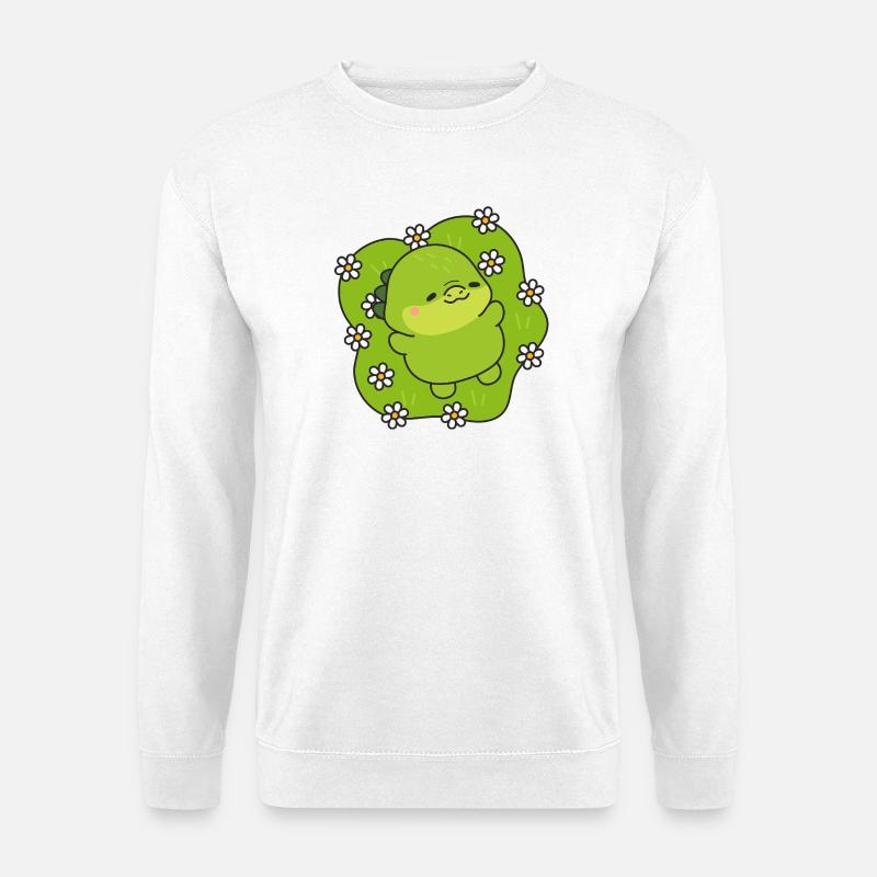 Kleines grünes Blumenwesen - Unisex Pullover - Weiß