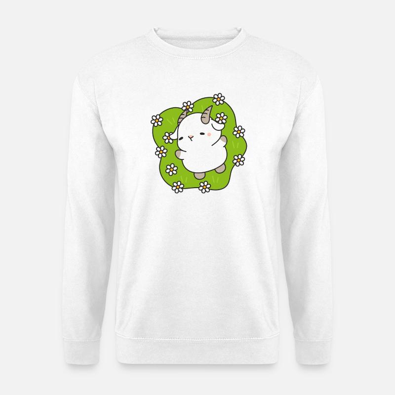 Kawaii Lamm Gänseblümchen - Unisex Pullover - Weiß