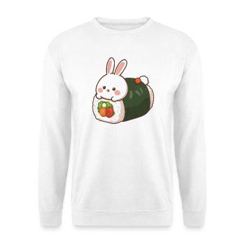 Panda Sushi – Peinture à l’huile style anime - Sweat-shirt Unisexe - blanc - Devant